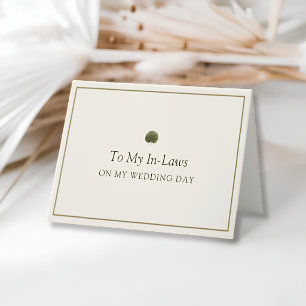 Agradecimento Cartão de Casamento dos Sogros Ivory Gold Palm