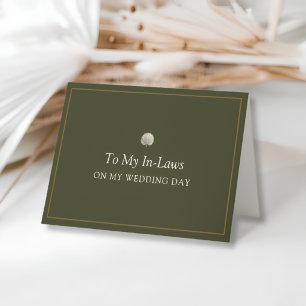 Agradecimento Cartão de Casamento dos Sogros Peacock Palm