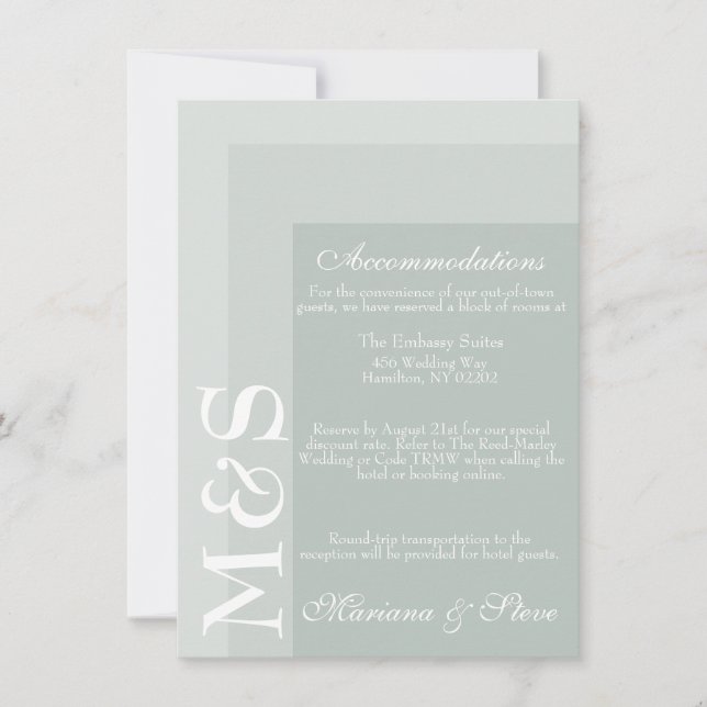 Agradecimento Cartão de Casamento Escrito Sage Simples Moderno C (Frente)