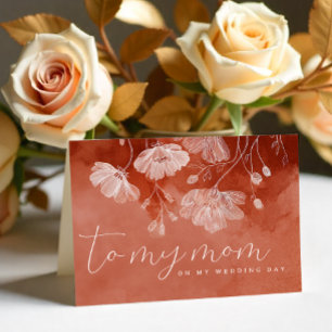 Agradecimento Cartão de Casamento Floral Terracota – Para Minha