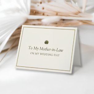 Agradecimento Cartão de Casamento para Sogra Ivory Gold Palm