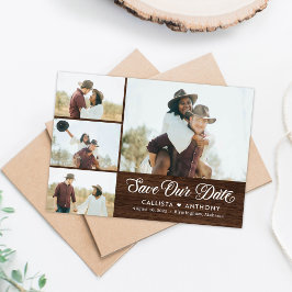 Agradecimento Cartão de Casamento Rústico no Campo para Salvar a
