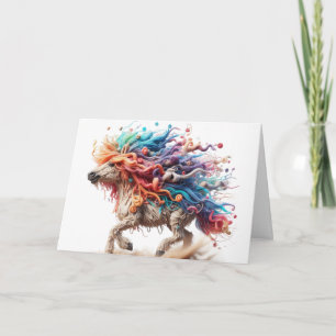 Agradecimento Cartão de Cavalo Colorido Divertido
