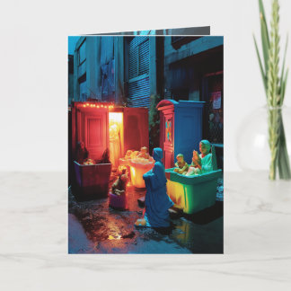 Agradecimento Cartão de Cena de Natal Kitsch