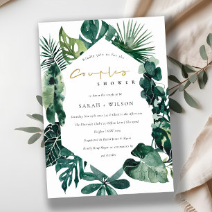 Agradecimento Cartão de Chá para Casais Hexagonais Monstera Gree