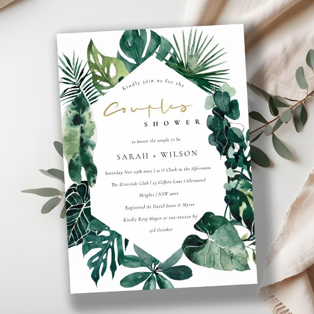 Agradecimento Cartão de Chá para Casais Hexagonais Monstera Gree (Criador carregado)