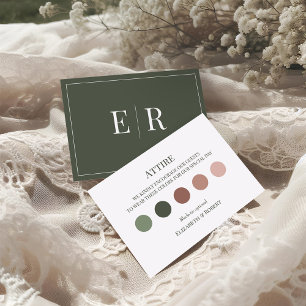 Agradecimento Cartão de Código de Vestido de Roupa de Oliva Verd