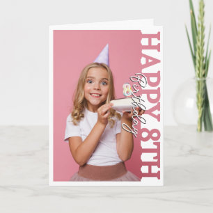 Agradecimento Cartão de Colagem de Fotos de 8º Aniversário