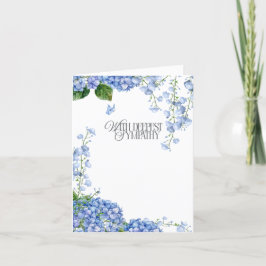 Agradecimento Cartão de Condolências com Hidrangea em Aquarela