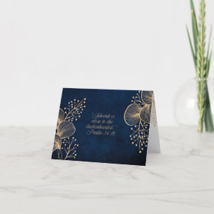 Agradecimento Cartão de condolências JW Azul e Dourado Floral