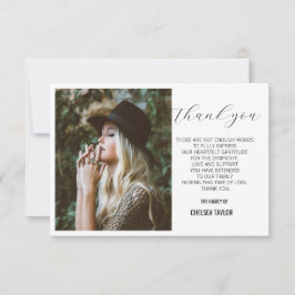 Agradecimento Cartão de Condolências Personalizado com Foto Eleg