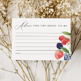 Agradecimento Cartão de Conselho para Chá de Noiva Berry Doce