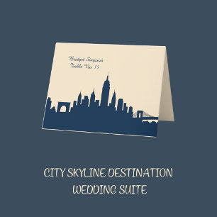 Agradecimento cartão de convidado do Solteiro Skyline da cidade 