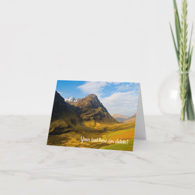 Agradecimento Cartão de cumprimentos Glen Coe, Escócia (Frente)