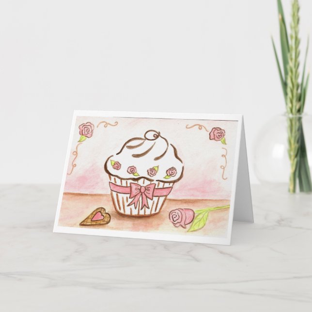 Agradecimento Cartão de Cupcake (Frente)