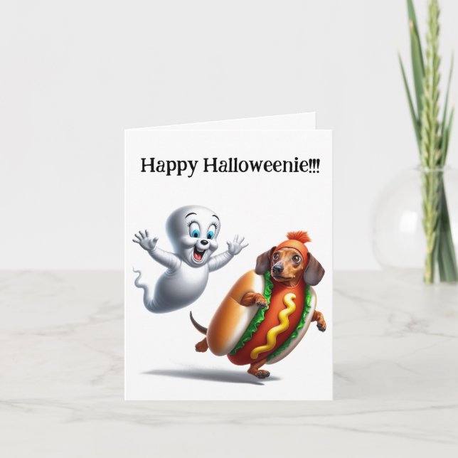 Agradecimento Cartão de Dachshund de Halloween (Frente)