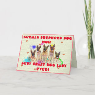 Agradecimento Cartão de Dama de Cachorro Louco para Mãe German s