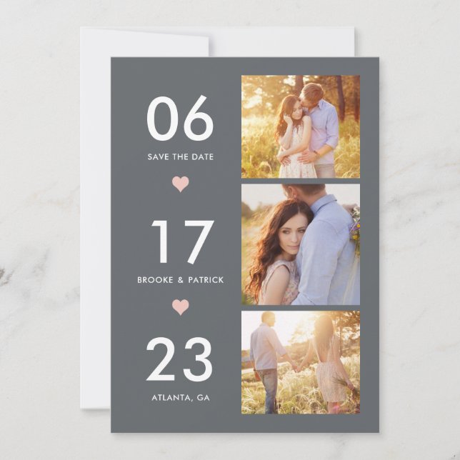 Agradecimento Cartão de Data Adorável EDITÁVEL Save The Date (Frente)