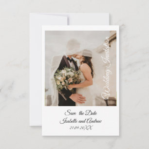 Agradecimento Cartão de data de casamento personalizado com foto