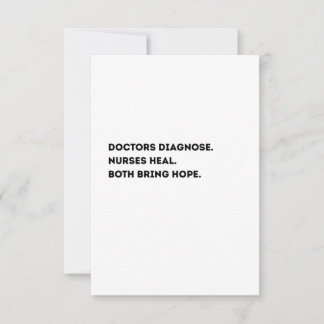 Agradecimento Cartão de Definição de Médico e Enfermeira – De Co