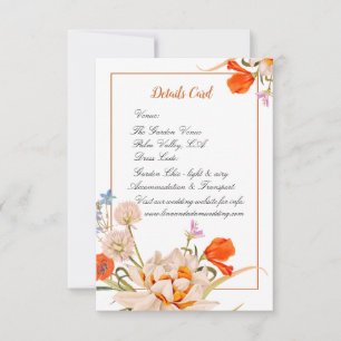 Agradecimento Cartão de Detalhes – Casamento Elegante de Flores