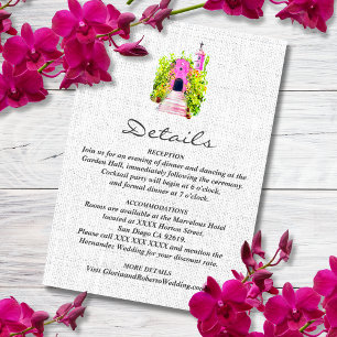 Agradecimento Cartão de Detalhes de Casamento Capela Rosa Aquare