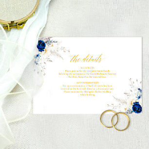 Agradecimento Cartão de Detalhes de Casamento das Flores Amarela