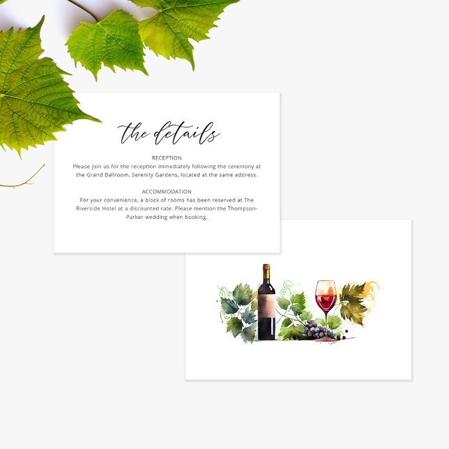 Agradecimento Cartão de Detalhes de Casamento de Script de Aquar (Criador carregado)