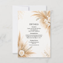 Cartão de Detalhes de Casamento Elegante Orquídea 