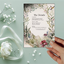 Agradecimento Cartão de Detalhes do Anel BOHO de Flores e Ramifi