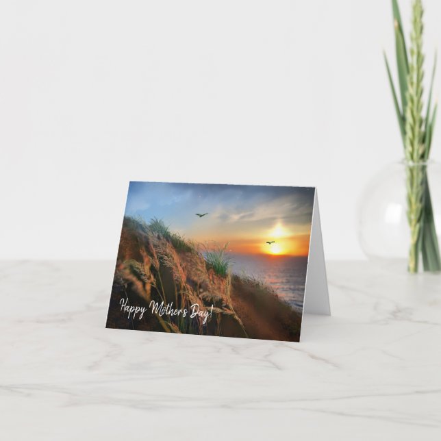 Agradecimento Cartão de Dia da Mãe Cornish sunset (Frente)