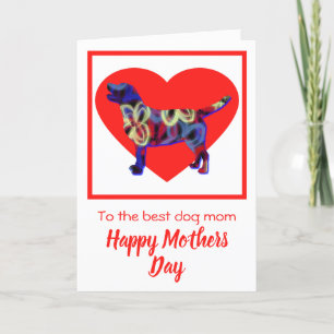 Agradecimento Cartão de Dia da Mãe do Cachorro Vermelho do Labra
