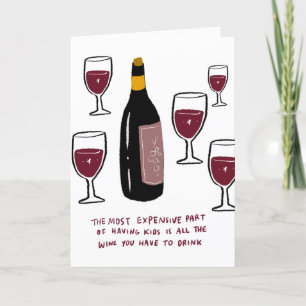 Agradecimento Cartão de Dia da Mãe Engraçado   Todo O Vinho