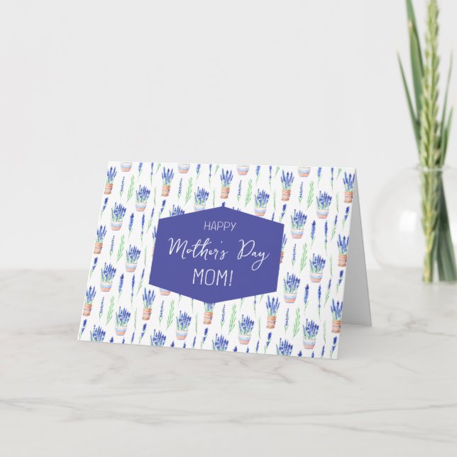Agradecimento Cartão de Dia da Mãe para Pote de lavanda (Frente)