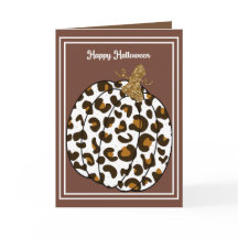 Cartão de Dia das Bruxas para Família com Abóbora