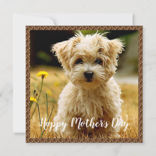 Agradecimento Cartão de Dia das Mães Cachorrinho Maltês Feliz