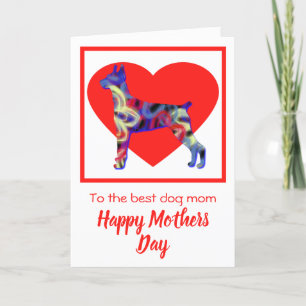 Agradecimento Cartão de Dia das Mães de Doberman Pinscher Cachor