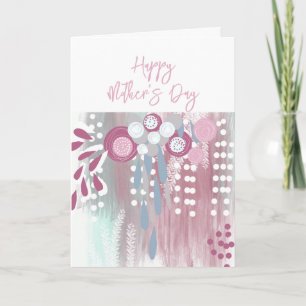 Agradecimento Cartão de Dia das Mães Floral Moderno Abstrato