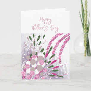 Agradecimento Cartão de Dia das Mães Floral Moderno Abstrato