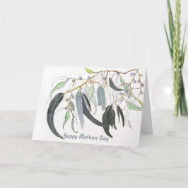 Agradecimento cartão de Dia de as mães de folha de goma verde-mo