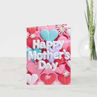Agradecimento Cartão de Dia de as mães Whimsical Heart & Daisy