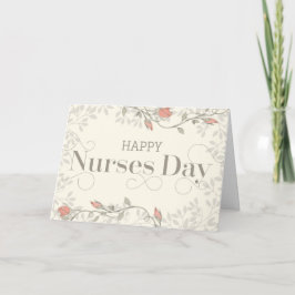 Agradecimento Cartão de Dia de Enfermeiro Feliz - Texto e Flores