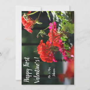 Agradecimento cartão de dia de os namorados personalizável flora