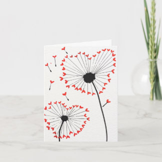 Agradecimento Cartão de Dia dos Namorados Dandelion Hearts