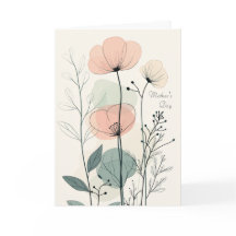 Cartão de Dia Floral Minimalista - Ela Bloomia