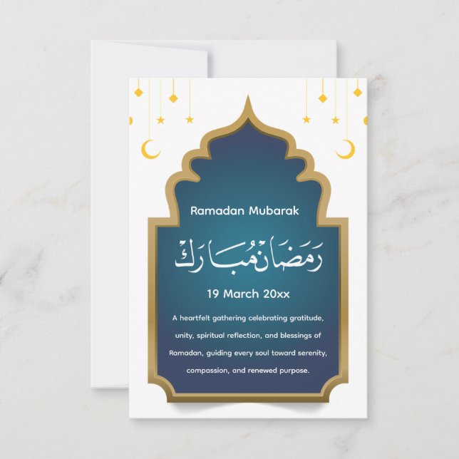Agradecimento Cartão de Eid Mubarak Cortado (Frente)