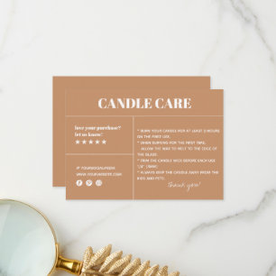 Agradecimento Cartão de Encapsulamento para o Candle Care Obrig