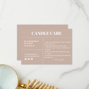 Agradecimento Cartão de Encapsulamento para o Candle Care Obrig