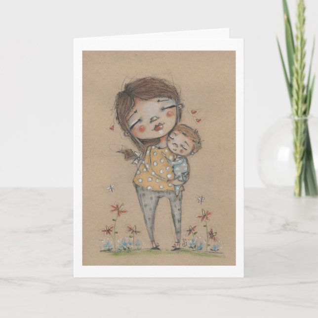 Agradecimento Cartão de Encorajamento para Nova Mãe (Frente)