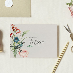 Agradecimento Cartão de Escolta de Flores Selvagens do Jardim Se